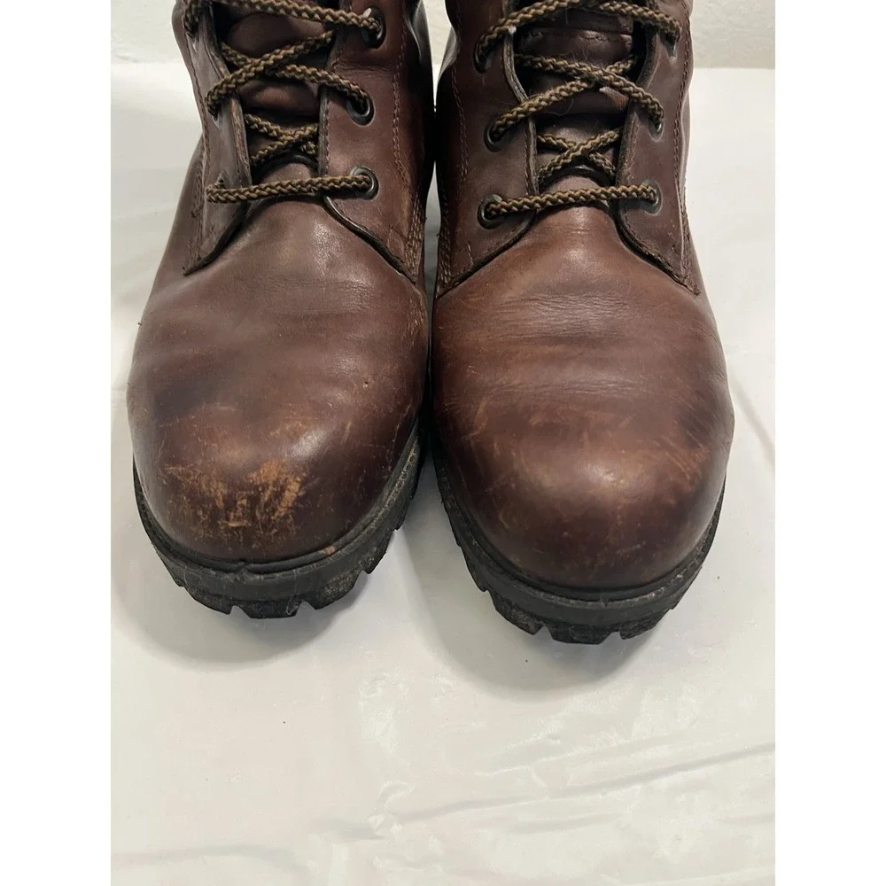 Mens Vintage Herman Survivor Boots Insulated Sz 10.5 Dk Brown Leather Lace Up